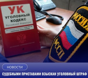 Судебными приставали взыскан уголовный штраф