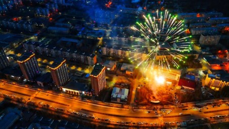 Место запуска фейерверков в Тынде.