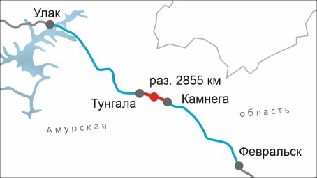 ​Построили разъезд 2855 км на перегоне Тунгала – Камнега на БАМе в Амурской области