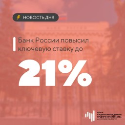 Банк России принял решение повысить ключевую ставку до 21,00% годовых